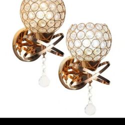 2 Wall Crystal Lamps 