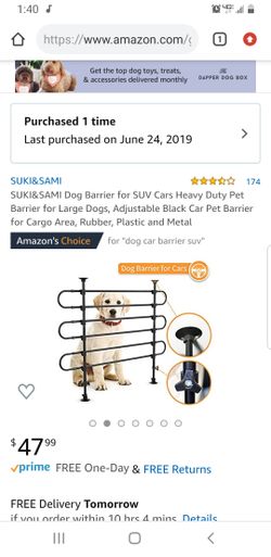Dog barrier for SUV