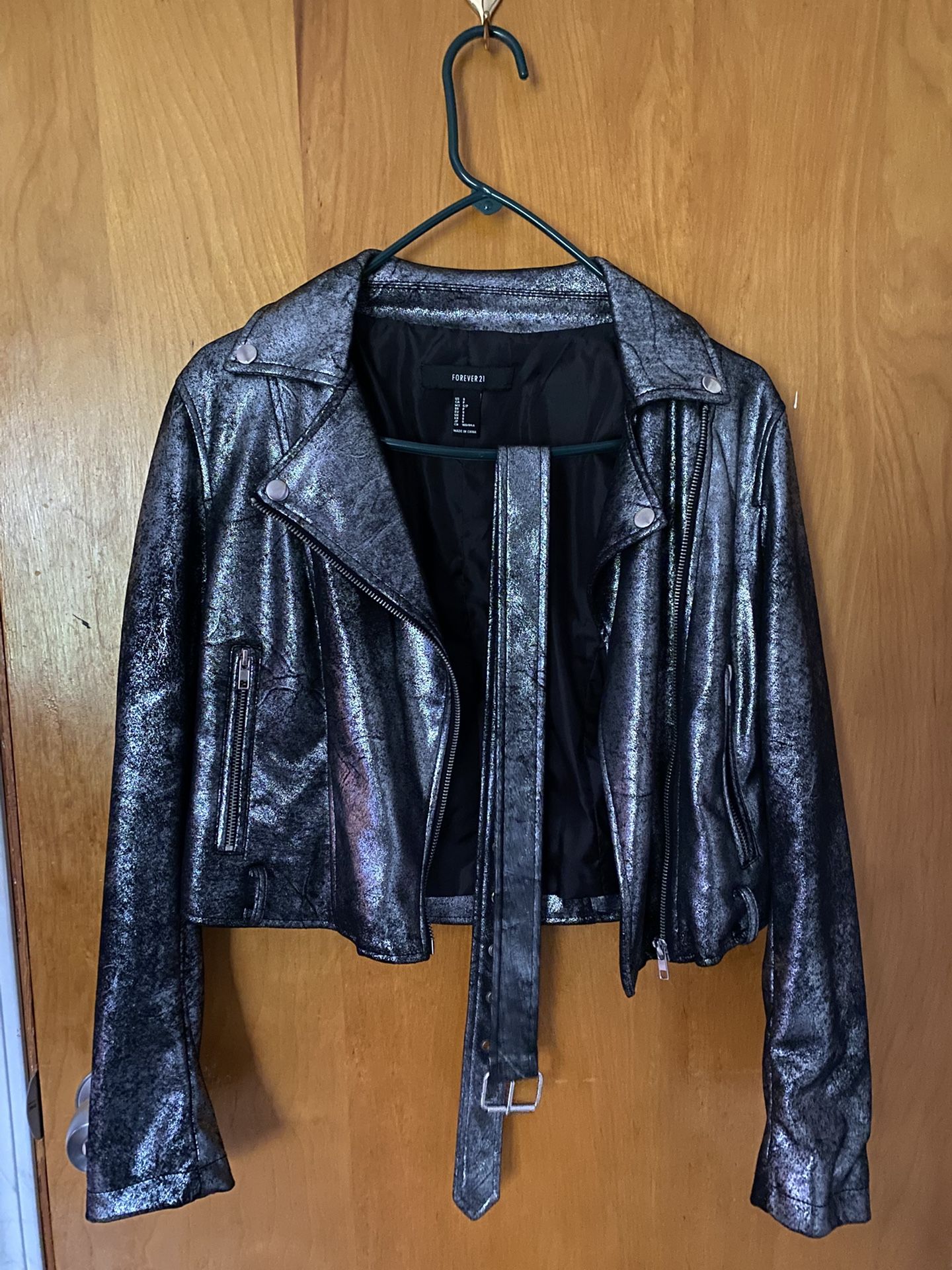 Metallic Biker Jacket 