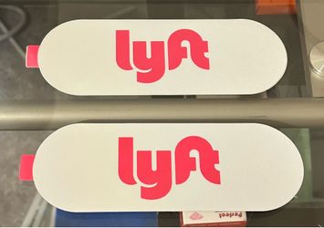 Two Lyft decals; large + reflective