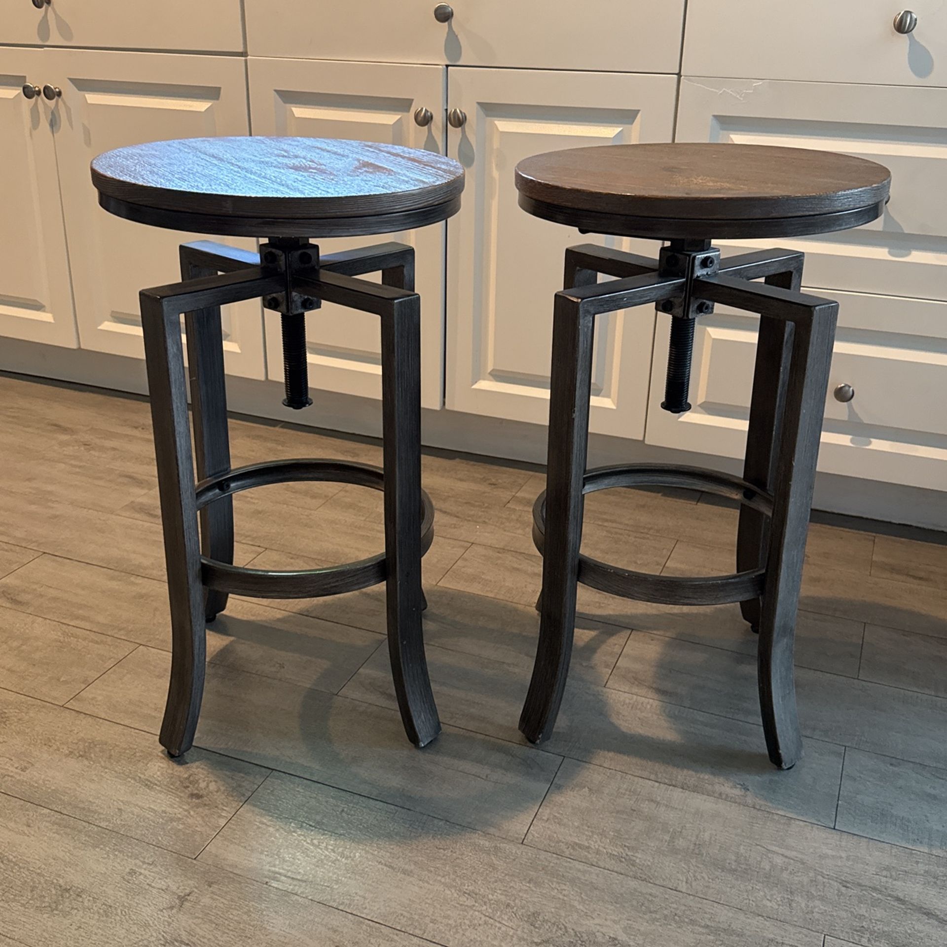 Adjustable Height Stools. Set Of 2.