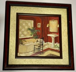 Framed Bathroom Wall Art Print | Traditional Spa Bath Decor