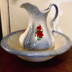 Antique Pitcher And Bowl