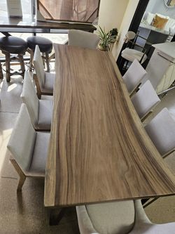 Natural Live Edge Wood Dining Table – One of a Kind!