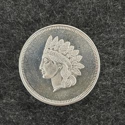 Vintage Liberty Indian Head 1oz 9999 Silver round 