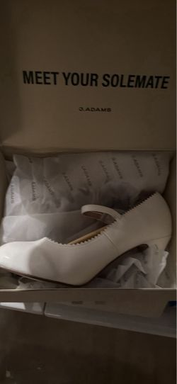 J.Adams White Mary Jane Heels