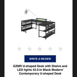 GZMR U-Shaped Desk Black 42.5in