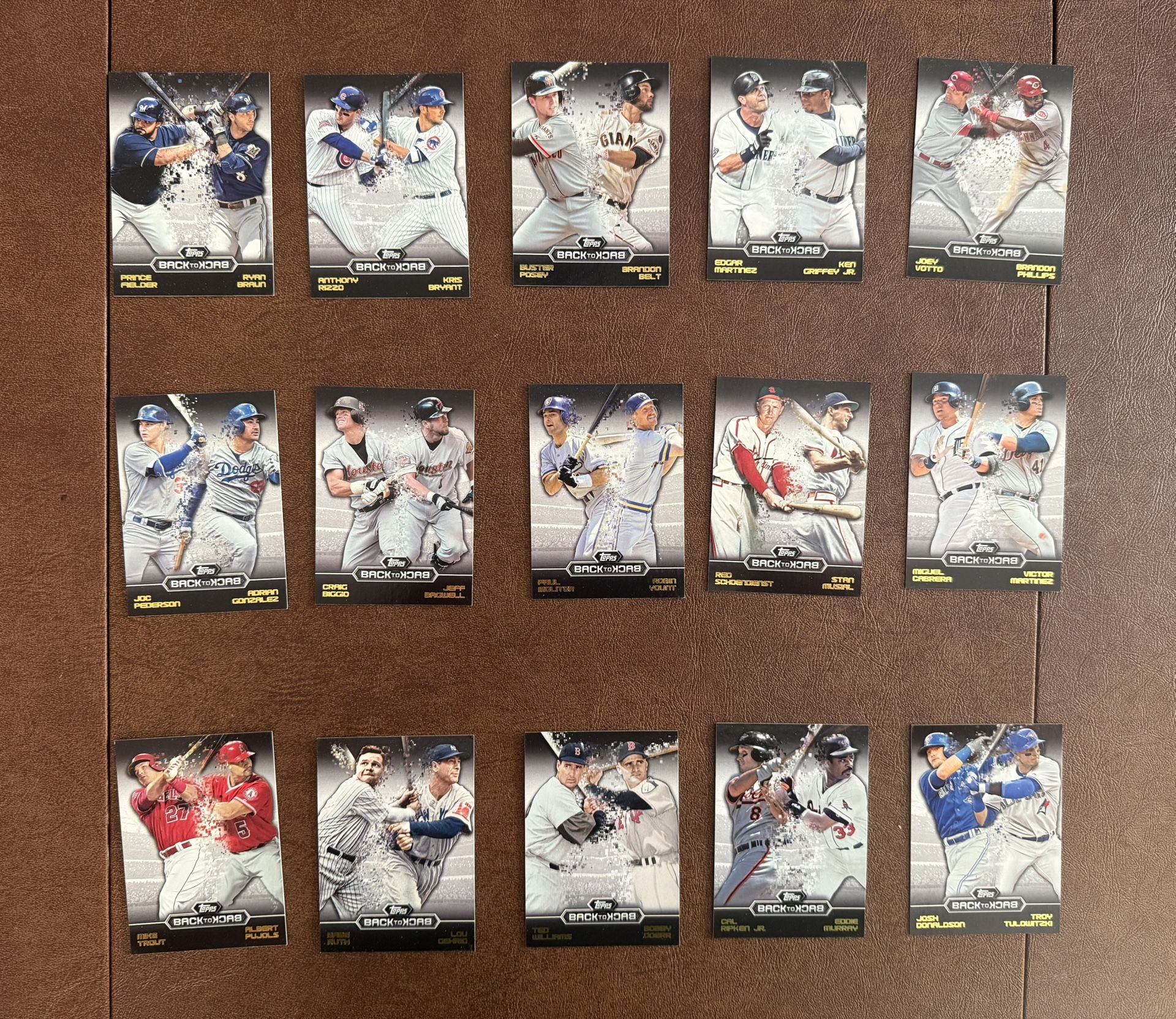 2016 Topps Series 1 BACK TO BACK Complete Insert Set 1-15 Babe Ruth 