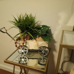 Decor Wagon With Artificial Plants 
