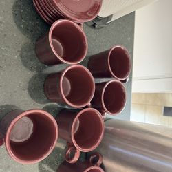 Fiesta Ware Saucer, Plates, And Coffee Mugs 