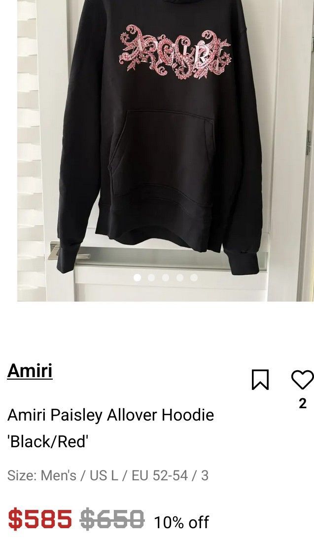Amiri Paisley Logo Hoodie~REDUCED!!