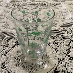 Vintage Bar Glass With Shamrocks