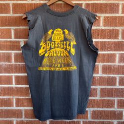 Boot Hill Saloon Daytona Bike Week Thrashed Cut Off Tee L 1983