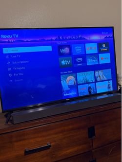 43 inch 4k UHD Roku TV and Samsung sound bar + subwoofer combo