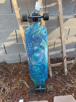 Longboard Skateboard with Artistic Graphic Deck