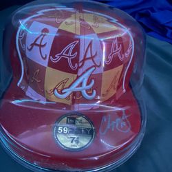 Chipper Jones Signed Hat With Coa