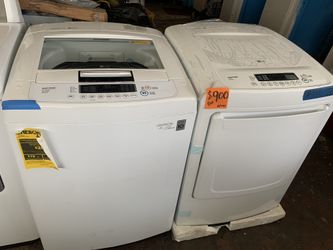 New LG top loading washer and electric dryer with 6 months warranty