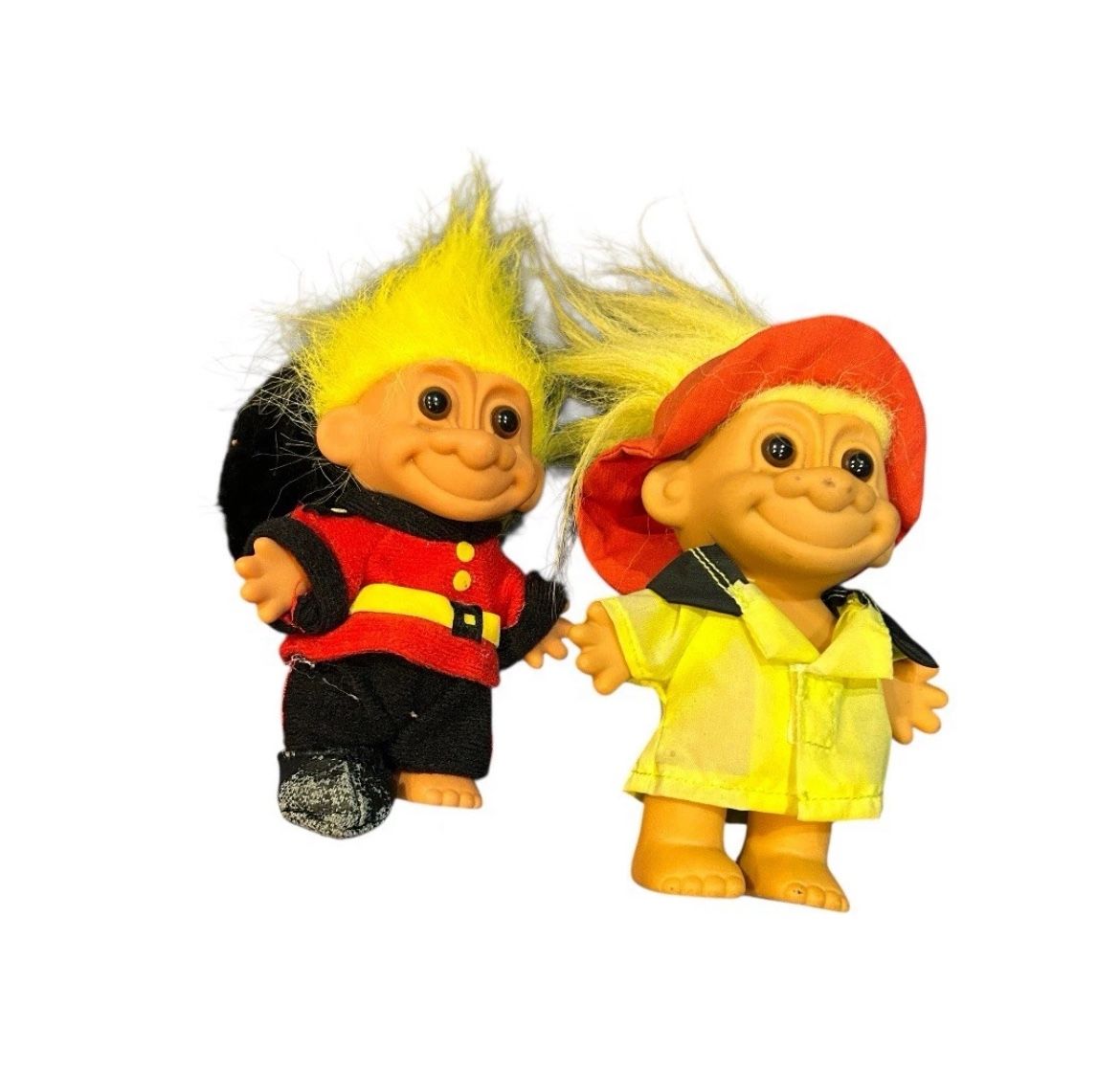 Troll Doll Russ 5" England Palace Guard British Soldier Firefighter Yellow Hair