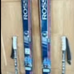Rossignol SM 73" Downhill Skis w/Bindings & Ski Poles