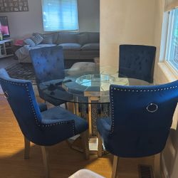 Glass Round Dinning Table 