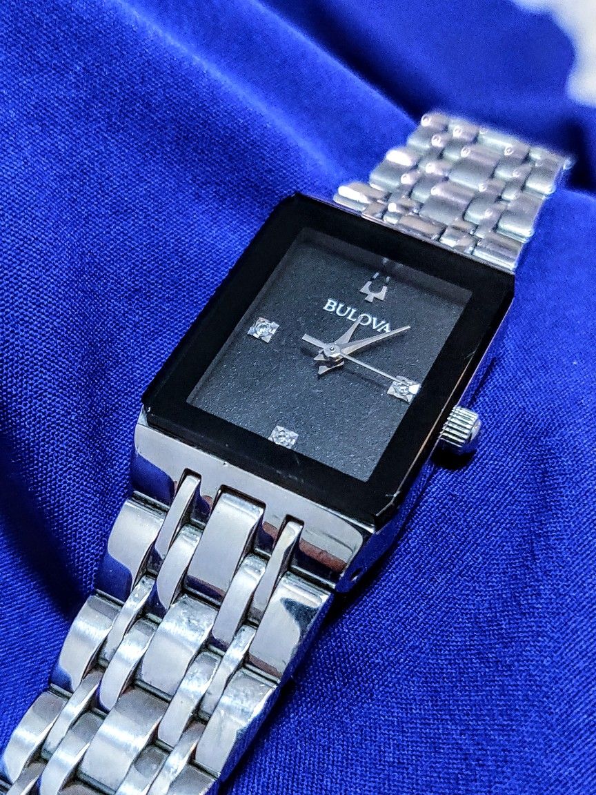 Bulova Quadra Classic Tank Womens Watch 96P202