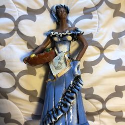FABULOUS RARE Jamaica Frazer’s Ceramic Jamaican 13”Lady Figurine Statue With Tag