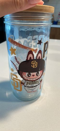 Padres Labubu Glass Tumbler/cup 24 Oz