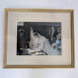 Signing the Register Gold Framed Print