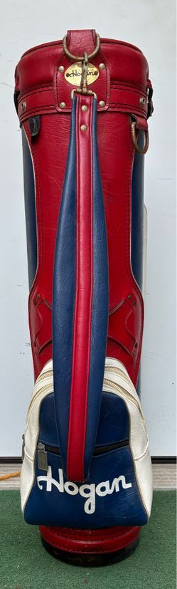 Vintage Ben Hogan Cart Carry Golf Staff Bag Red, White and Blue