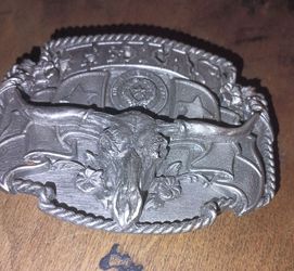 Pewter Texas Motif Belt Buckle