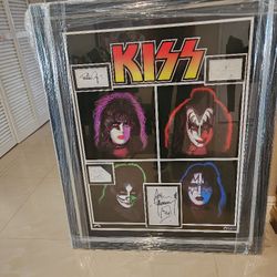 Kiss Autenticated Solo Lbum With Signature Framed