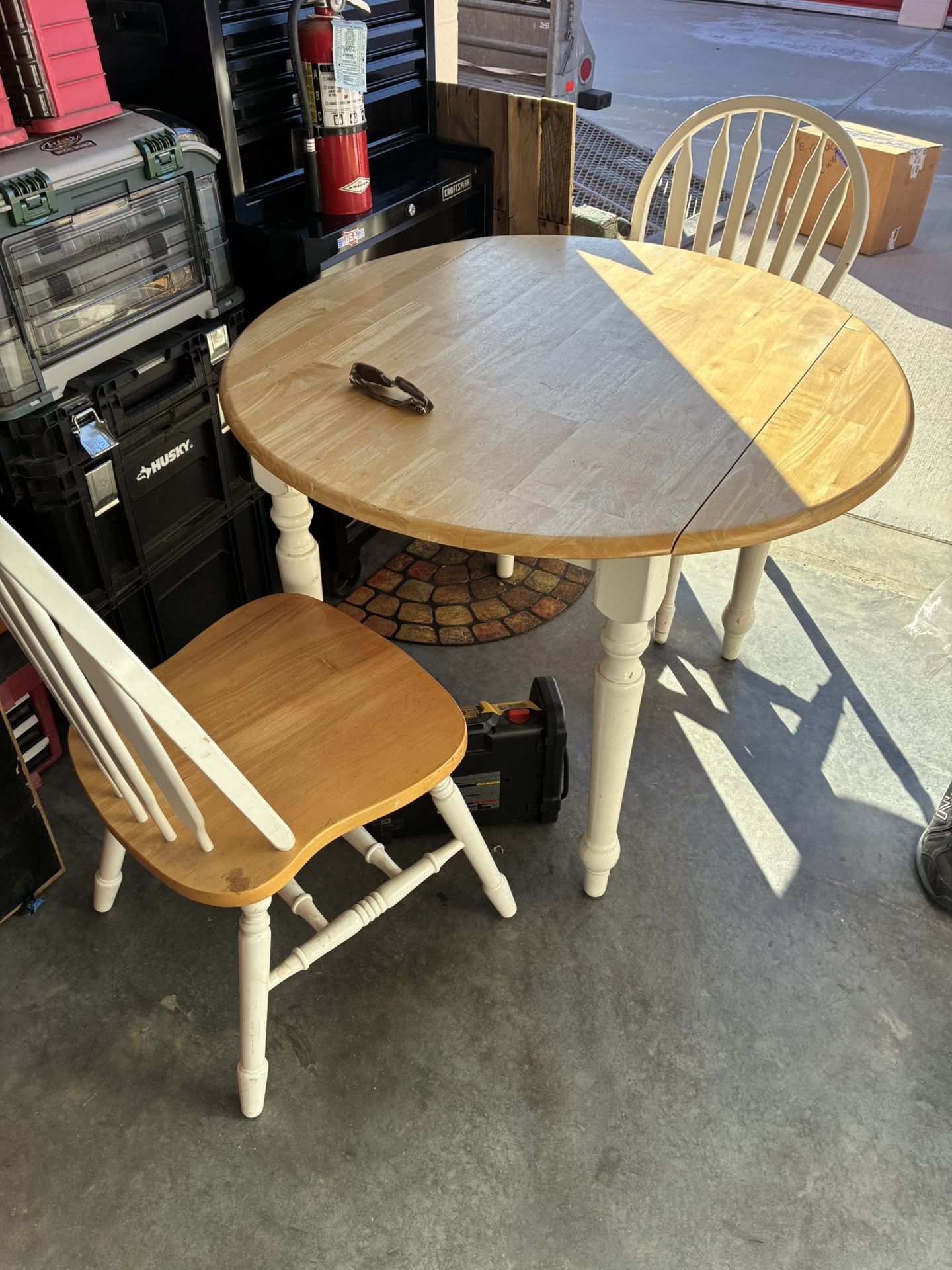 Wood Table W/ 2 Chairs