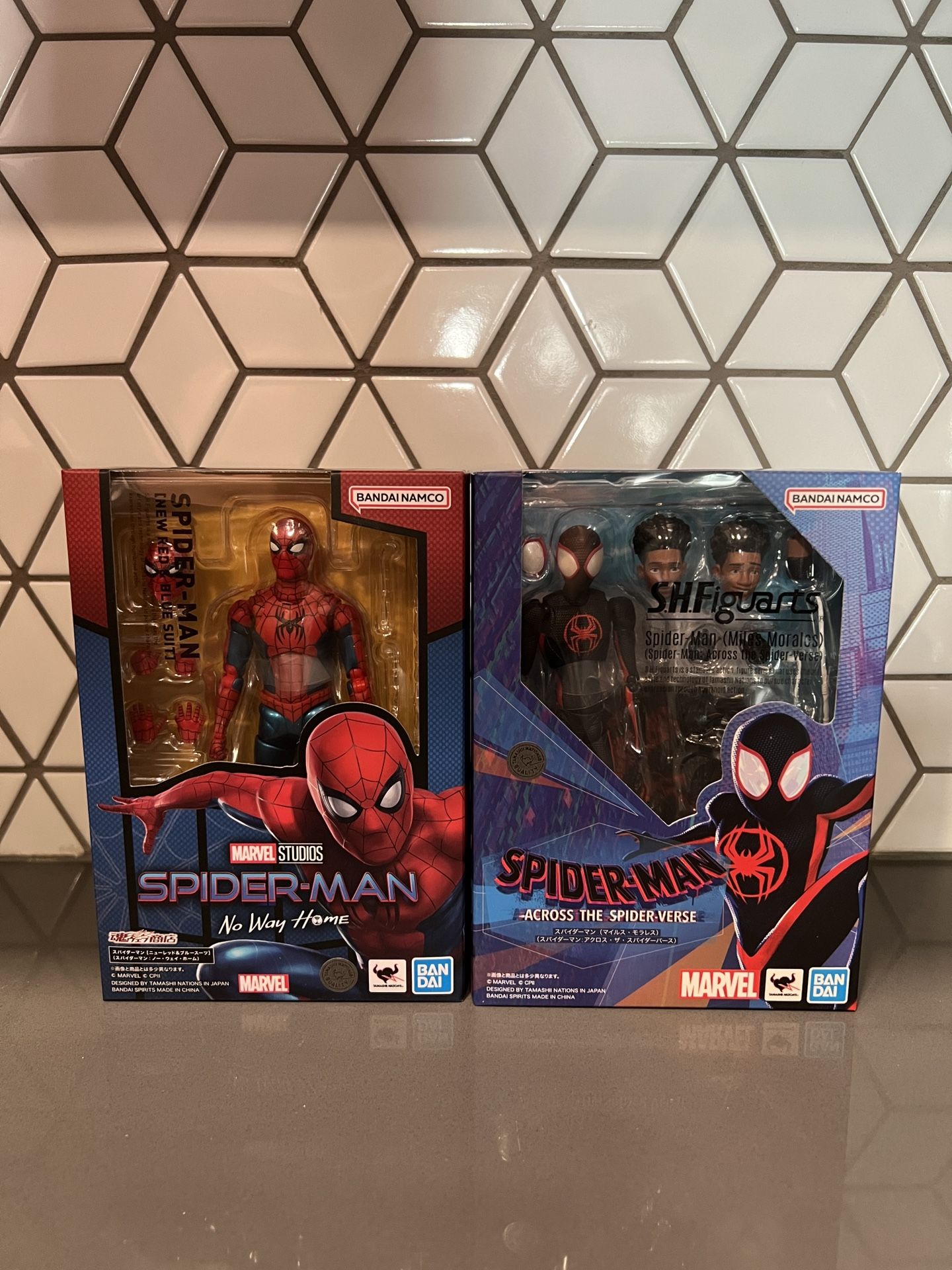 SH Figuarts Spider-Man No Way Home Final Swing Suit And Across The Spider-verse Miles Morales
