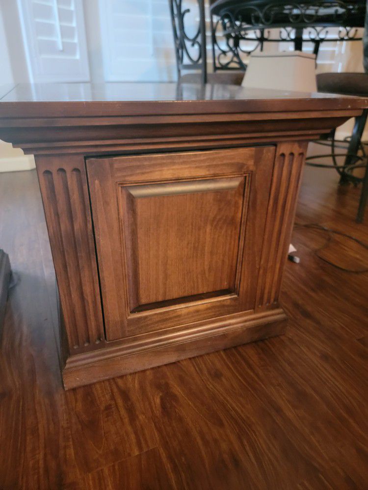 Solid wood end tables.