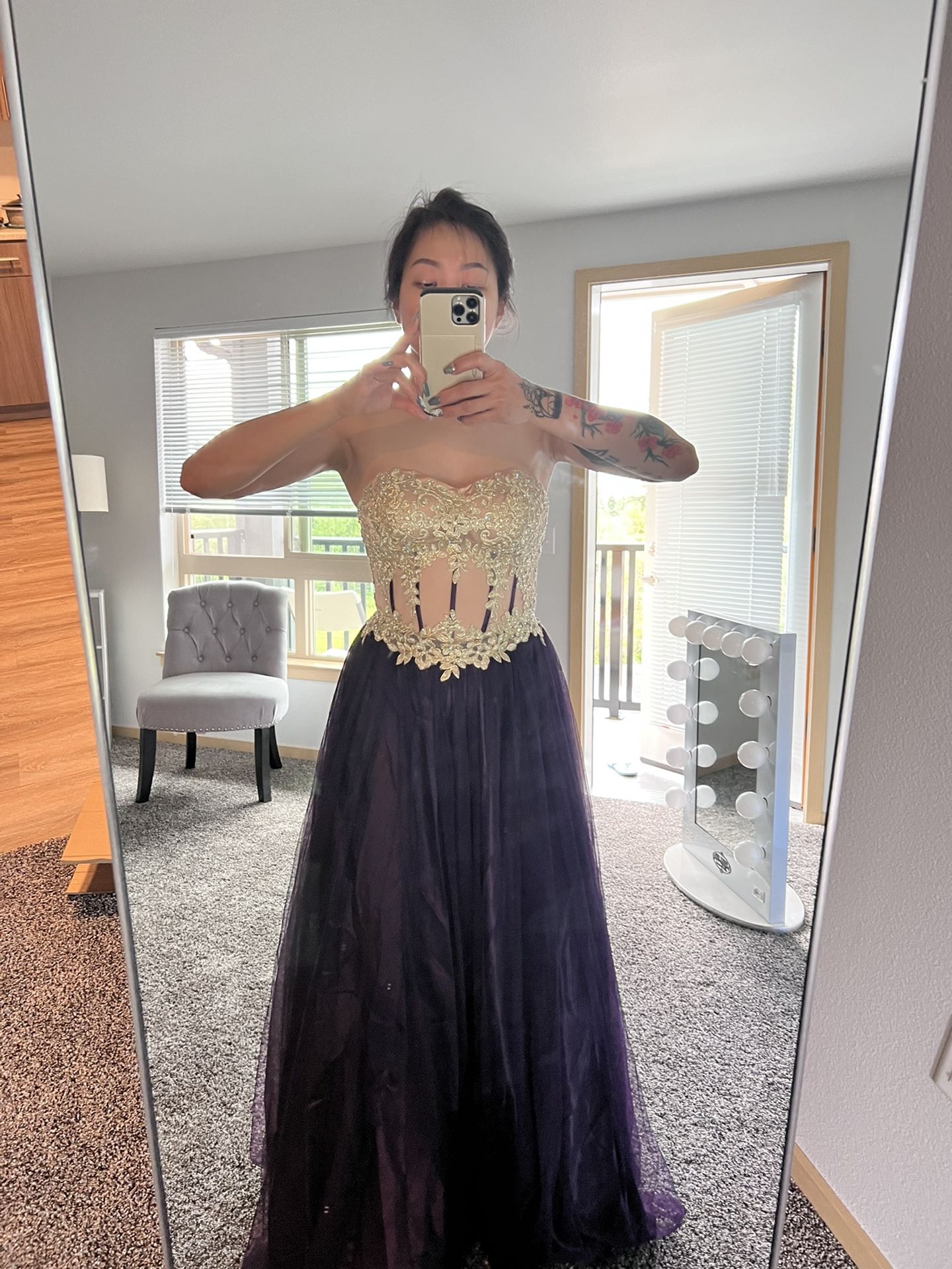 Dress Gold And Purple