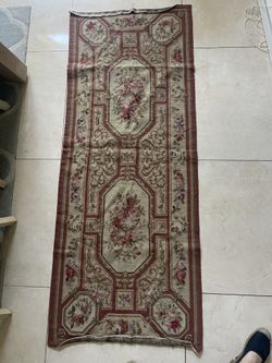 Accent Area Runner Rug Needlepoint Antique