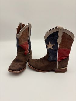Texas Flag Leather Cowboy Boots