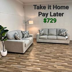 DELTONA PARCHMENT LIVING ROOM SET
