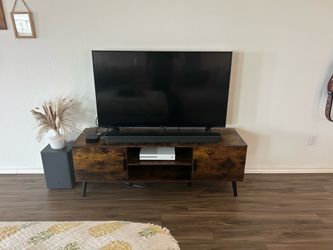 TV Stand for 55 Inch TV- Entertainment Center with Adjustable Shelf with 2 Cabinets Used- like new