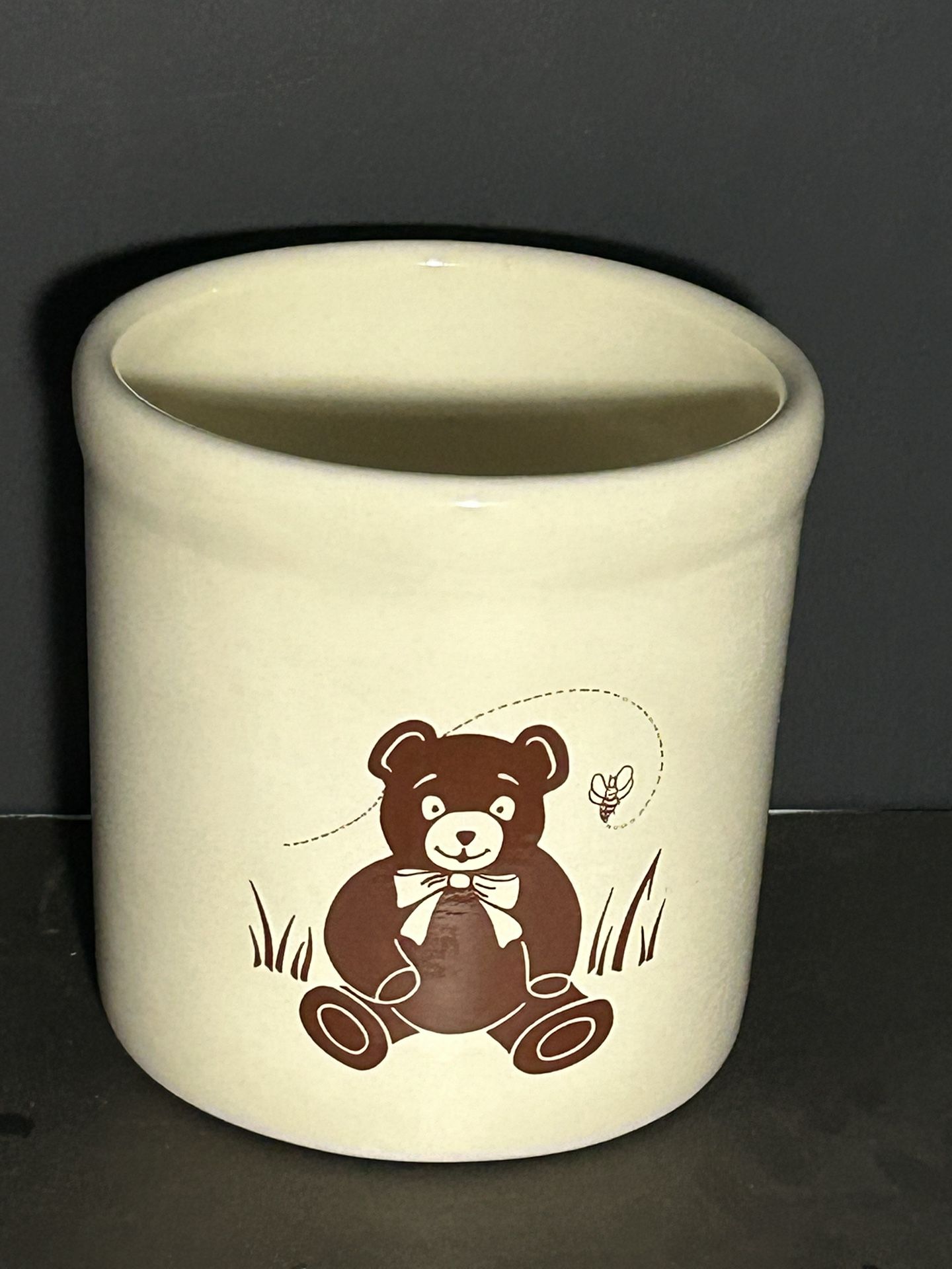 Vintage Bear Ceramic Glaze Crock