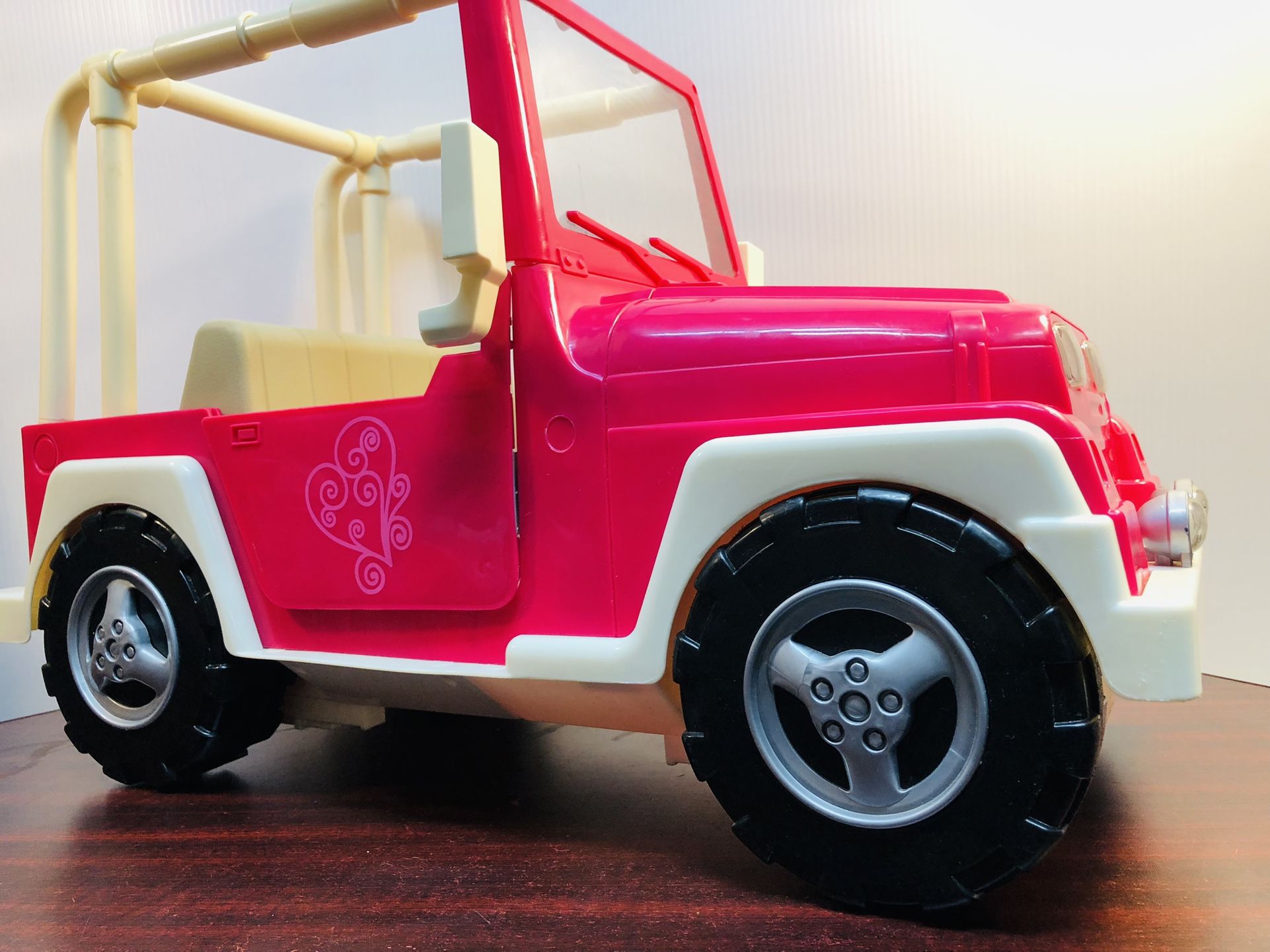 Our Generation Doll OG Pink Jeep Vehicle 24" long Fits 18" American Girl Dolls