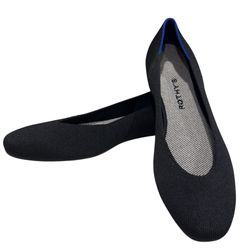 Rothys The Flat Black Round Toe Ballet Flats Shoes Size 10 Casual Washable