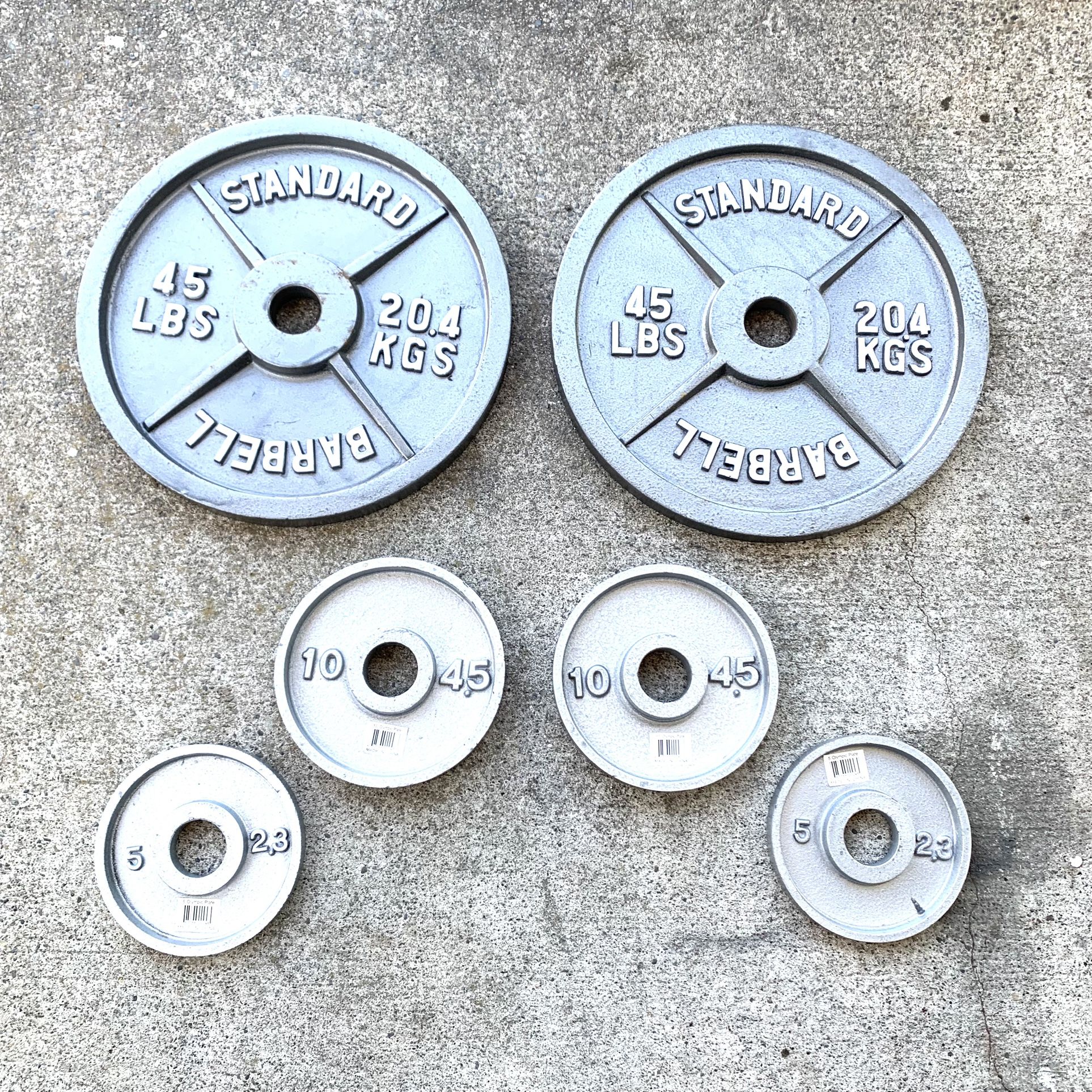Olympic exercise weights plates 2” Hole lot 120 lbs # for Sale in ...