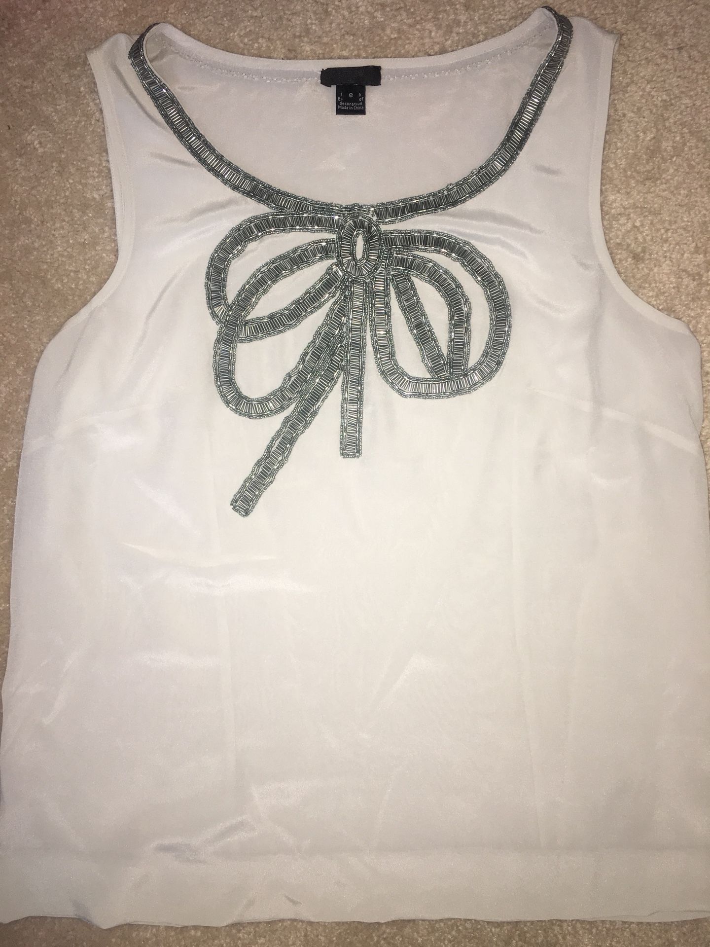 J. Crew embellished Bow Tank Top