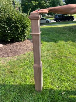 Solid Wood Multi-Tier Newel Post — Mahogany-Stained Architectural Porch/Deck Post — $145 OBO