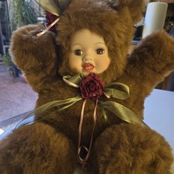 Vintage Bear Costume Doll – Plush Teddy Suit