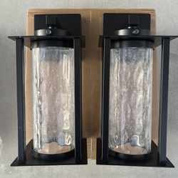 NEW 2-Pack Dusk to Dawn LED Outdoor Wall Lanterns  - $45 