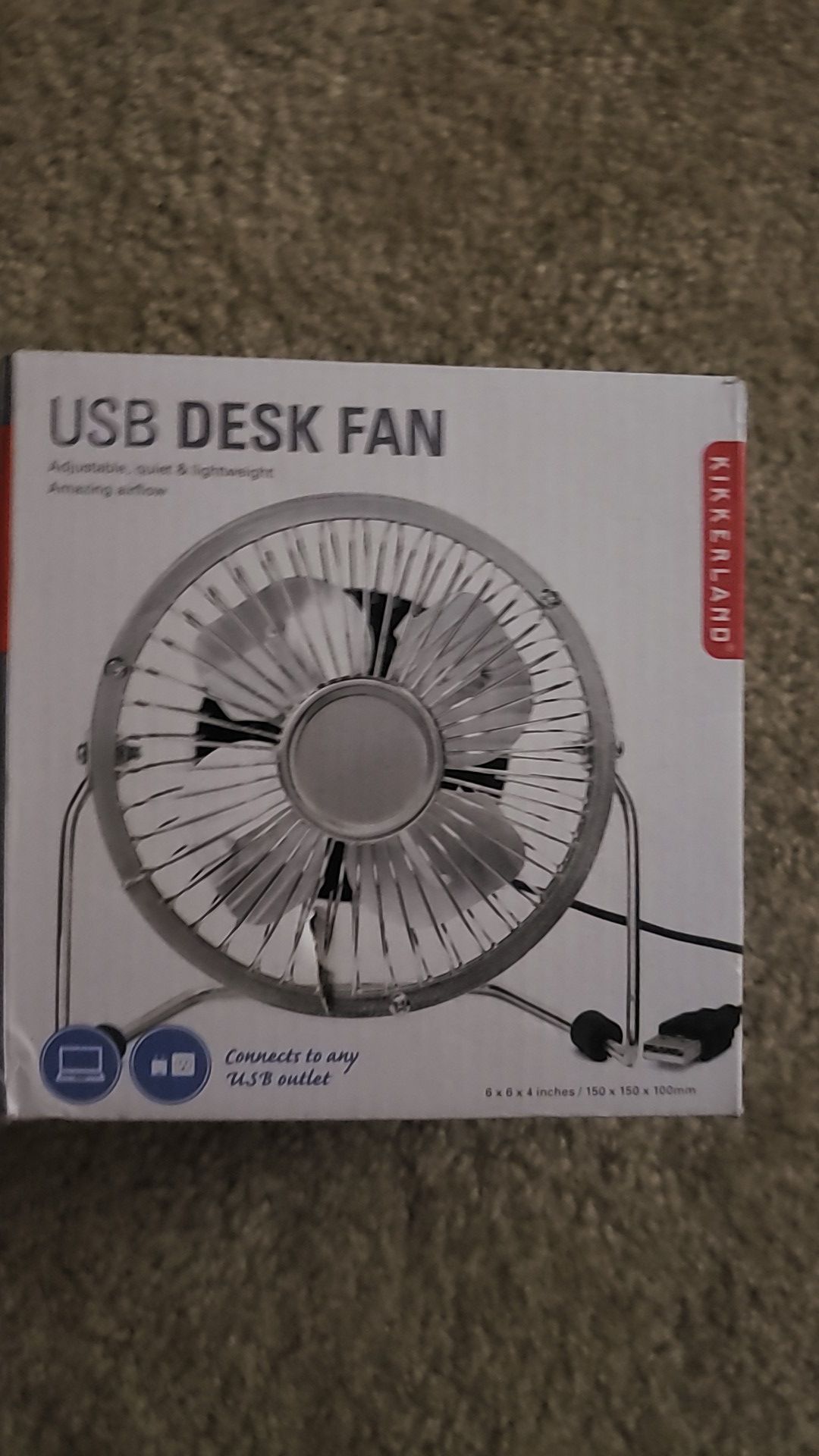 USB desk fan