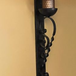 Two Wall Sconces W Candle Holders