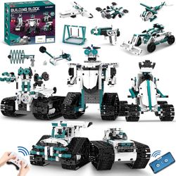STEM Robot Toys for 8-14, 12 in 1 Remote Control Robot Toys for Kids, Programmable Building Robot Kit Birthday Present for Science Educational